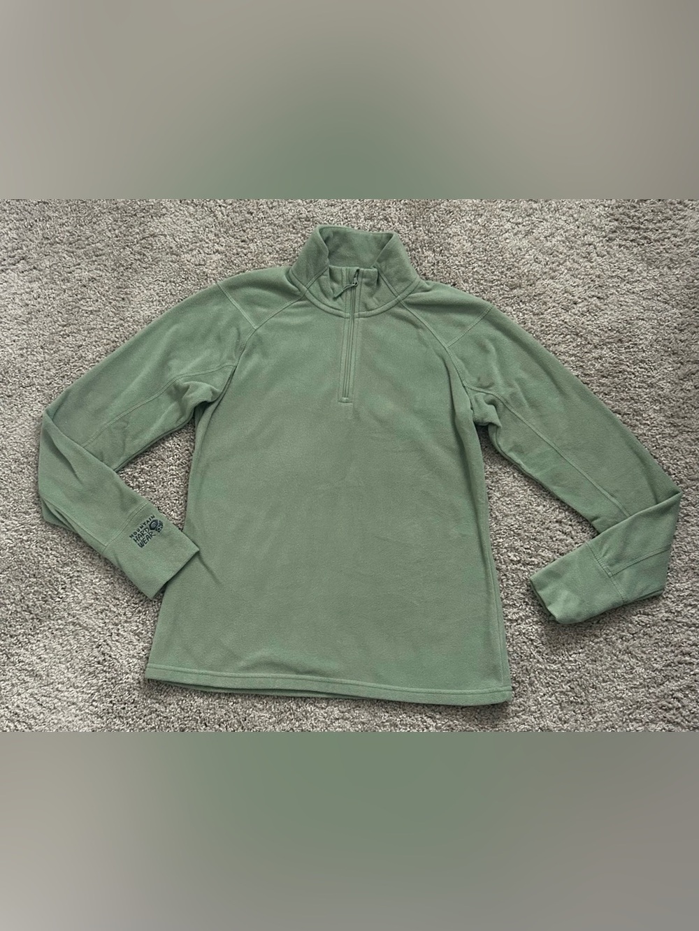 Mountain Hardwear Women’s Green Fleece 1/4 Zip Mock Neck Pullover Top M